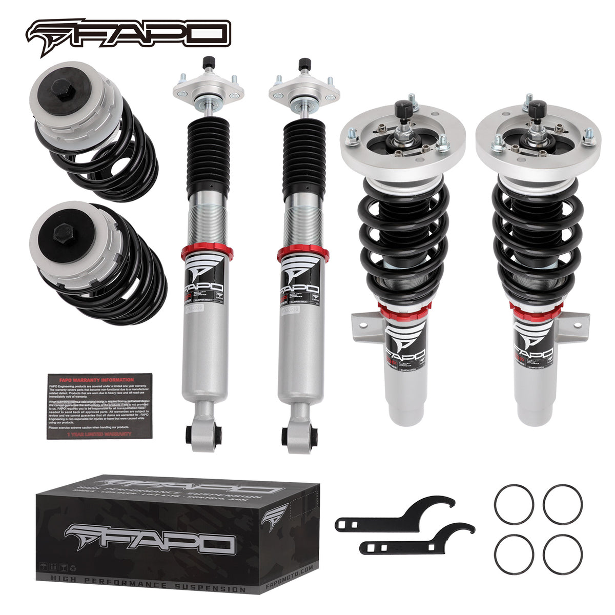 FAPO 32-Level Adjustable Coilovers for 1997-2006 BMW 3 Series 4th Gen (E46) PF006120