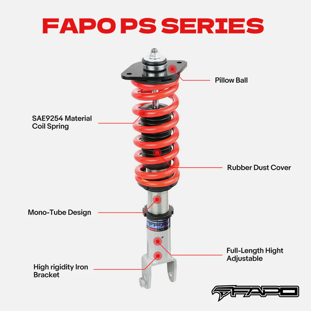 FAPO Height Adjustable Coilovers for 2000-2006 Nissan Sentra 5th Gen B15 N16 PS011310