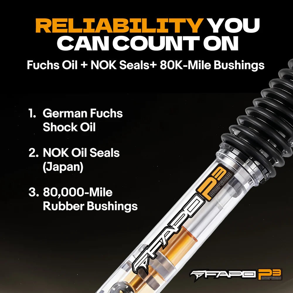8-Stage Rear 0-2 in Lift Shocks for 2014-2020 Ford F-150 PA267330