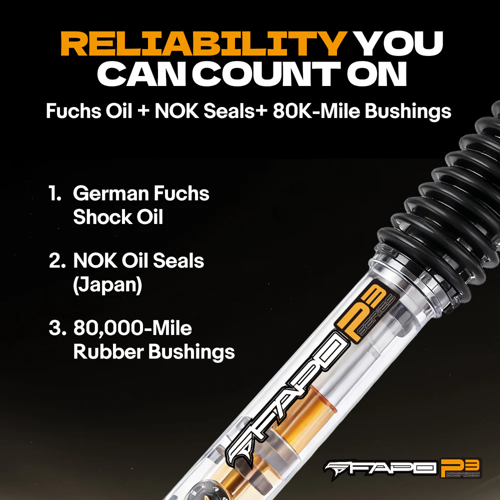8-Stage Rear 0-1 in Lift Shocks for 2004-2008 Ford F-150 PA267131