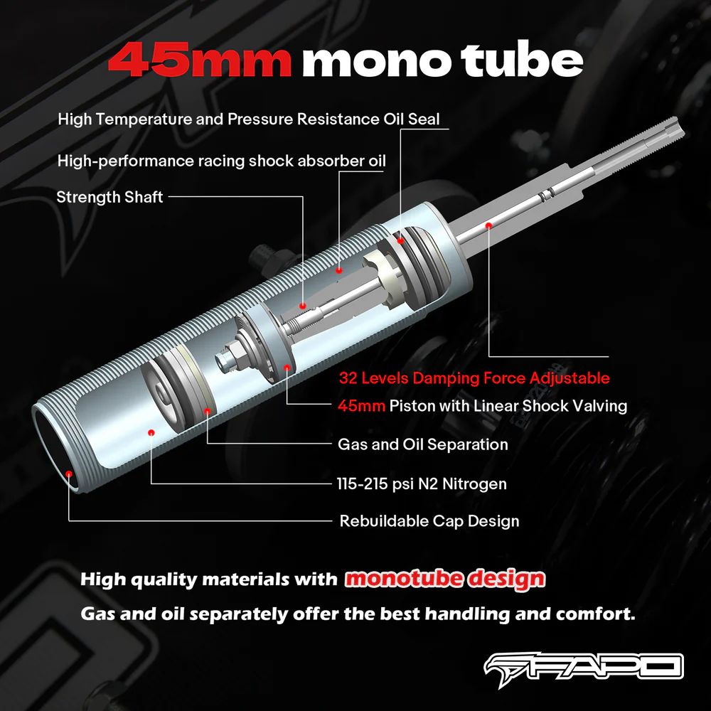 FAPO 32-Level Adjustable Coilovers for 1991-2002 Mazda RX-7 3rd Gen FD3S PF007430