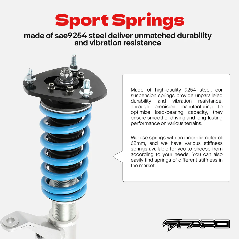 FAPO 16-Level Adjustable Coilovers for 2003-2008 Toyota Corolla Altis 9th Gen E120 E130 PS025420