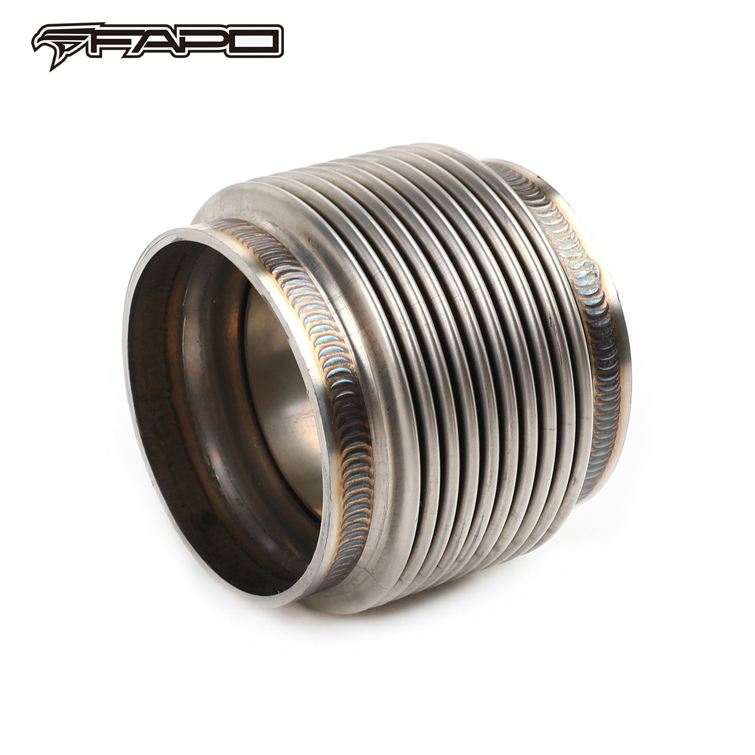 FAPO 2.5in ID T304 SS EXHAUST FLEX BELLOWS 2.55in Long Joint Pipe ULTRA STRONG FE902510