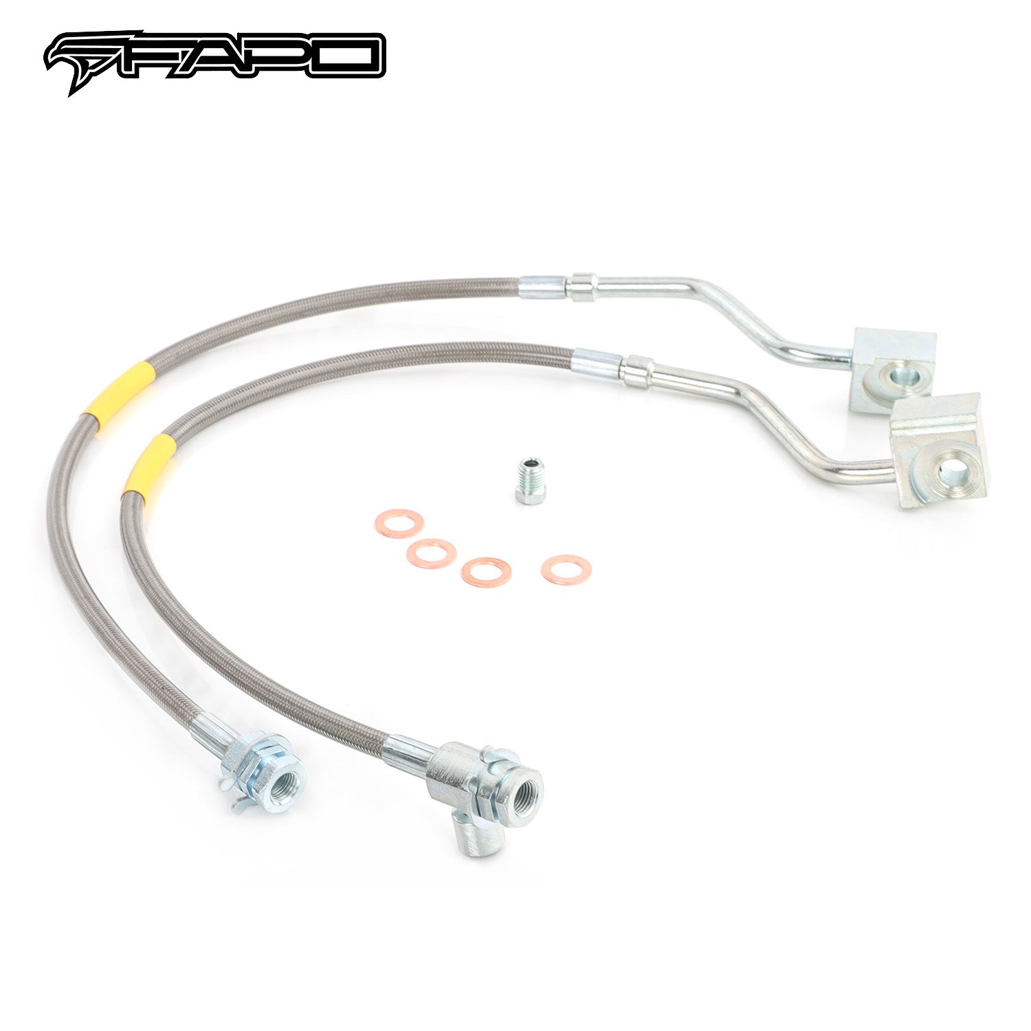FAPO Front Extended Stainless Steel Brake Lines For Ford F-150 XLT Bronco 1980-1996 FZ031010