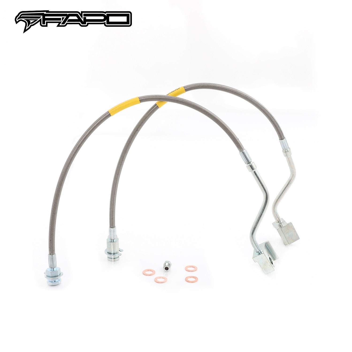 FAPO Front Extended Stainless Steel Brake Lines For Ford F-150 XLT Bronco 1980-1996 FZ031010