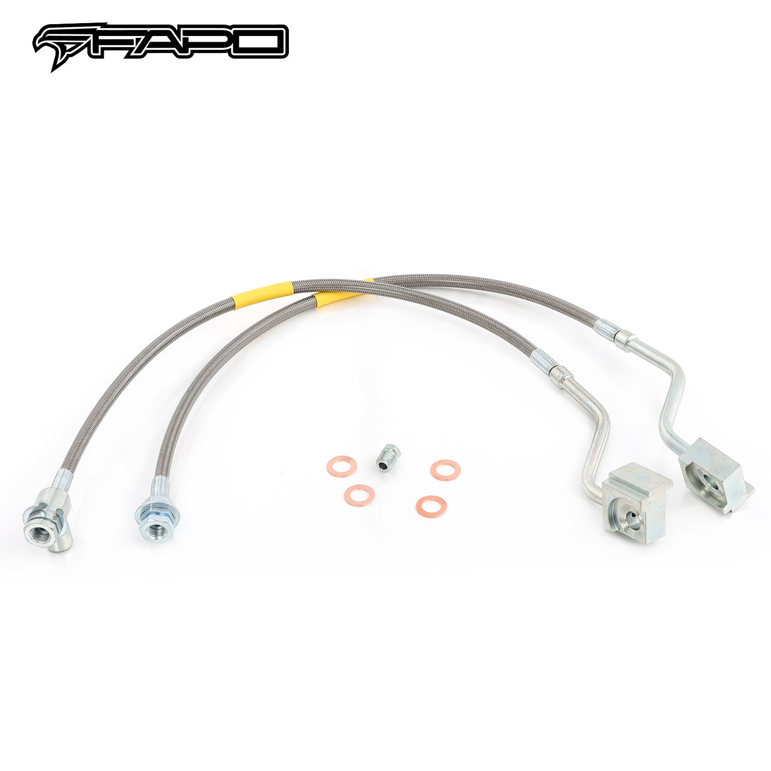 FAPO Front Extended Stainless Steel Brake Lines For Ford F-150 XLT Bronco 1980-1996 FZ031010