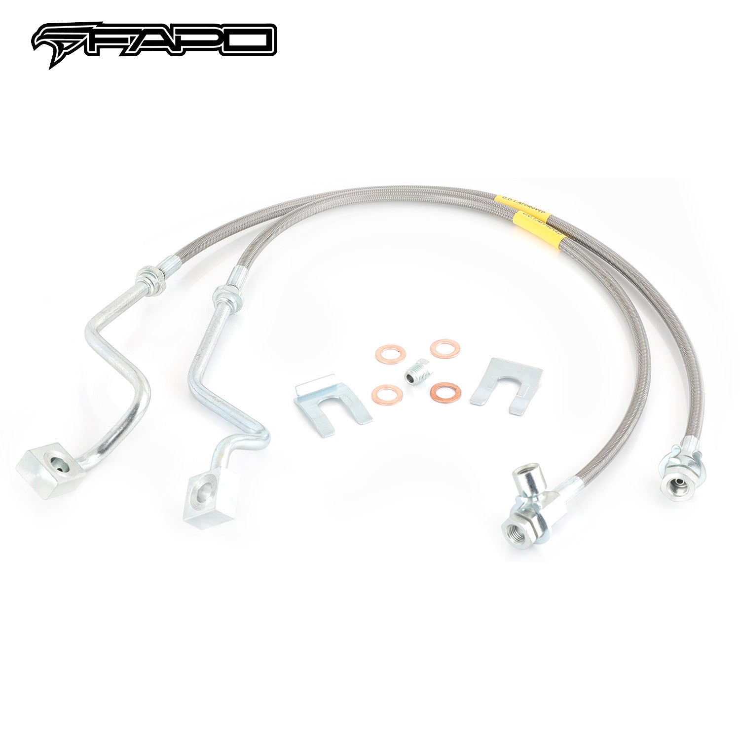 FAPO FRONT Extended Brake Line for 99-04 Ford F-250 F-350 Super Duty 4WD 4-8  lift FZ070510