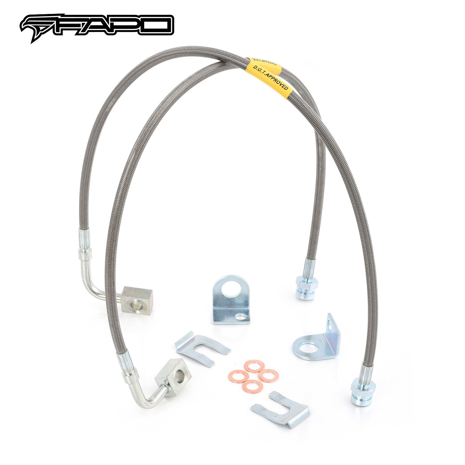 FAPO FRONT Extended Brake Line for 07-18 Jeep Wrangler JK 2-6  lift FZ070710