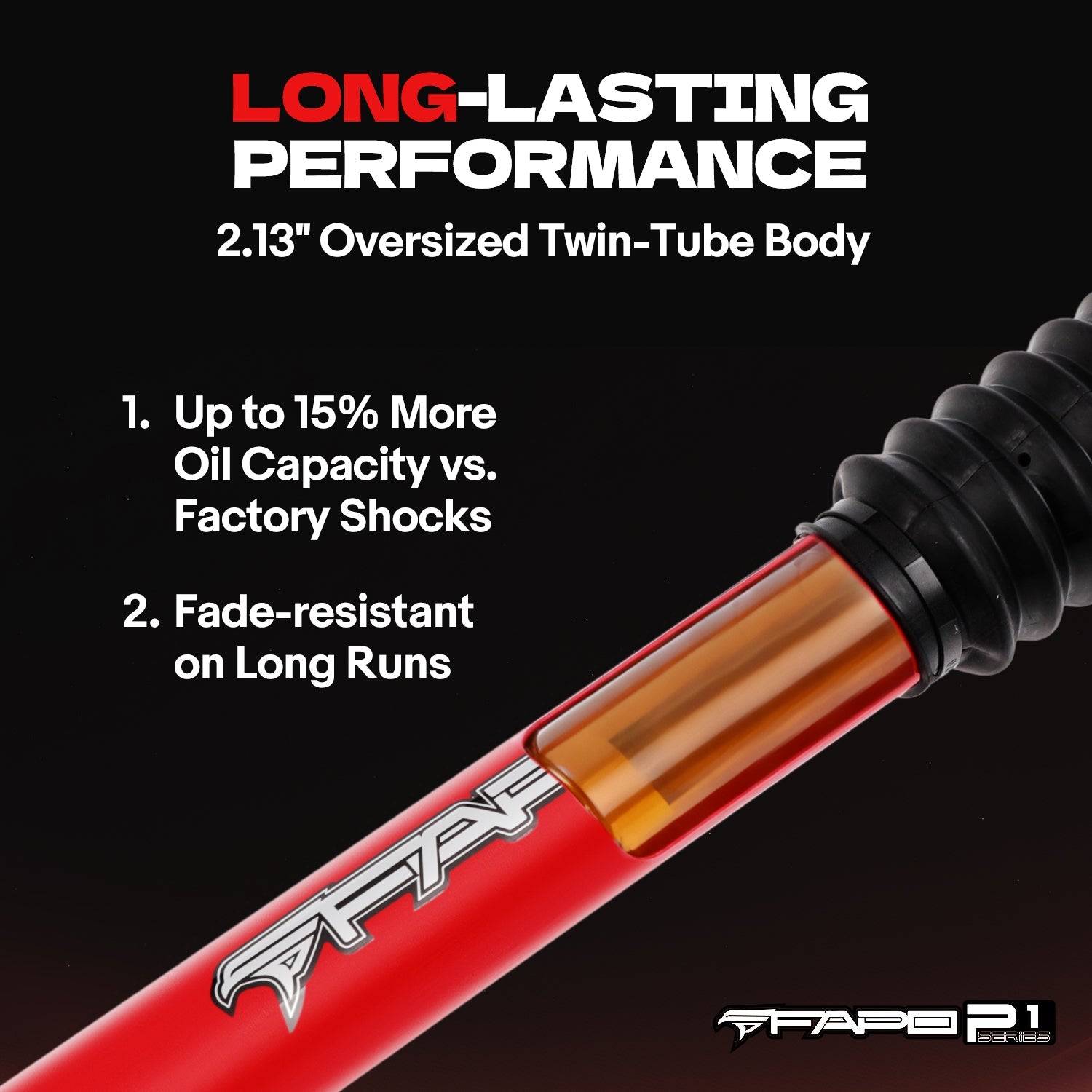 FAPO Rear Off-road Shocks for Chevrolet Silverado 1500 2007-2021 / 1500 Classic 2019 0-4in Lift PA162010