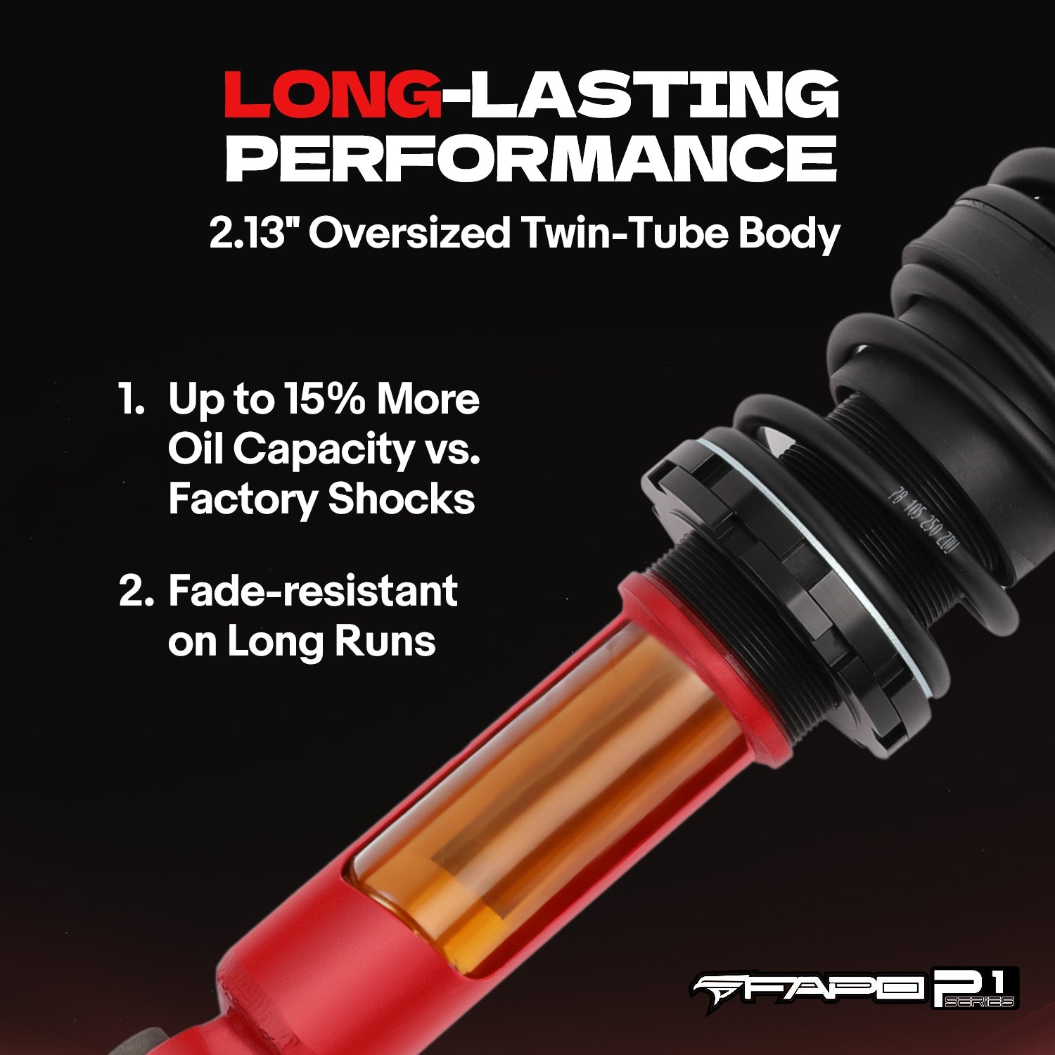 FAPO Front Off-Road Struts for Toyota Tacoma 2005-2023 0-2 in Lift PA164210 2PCS