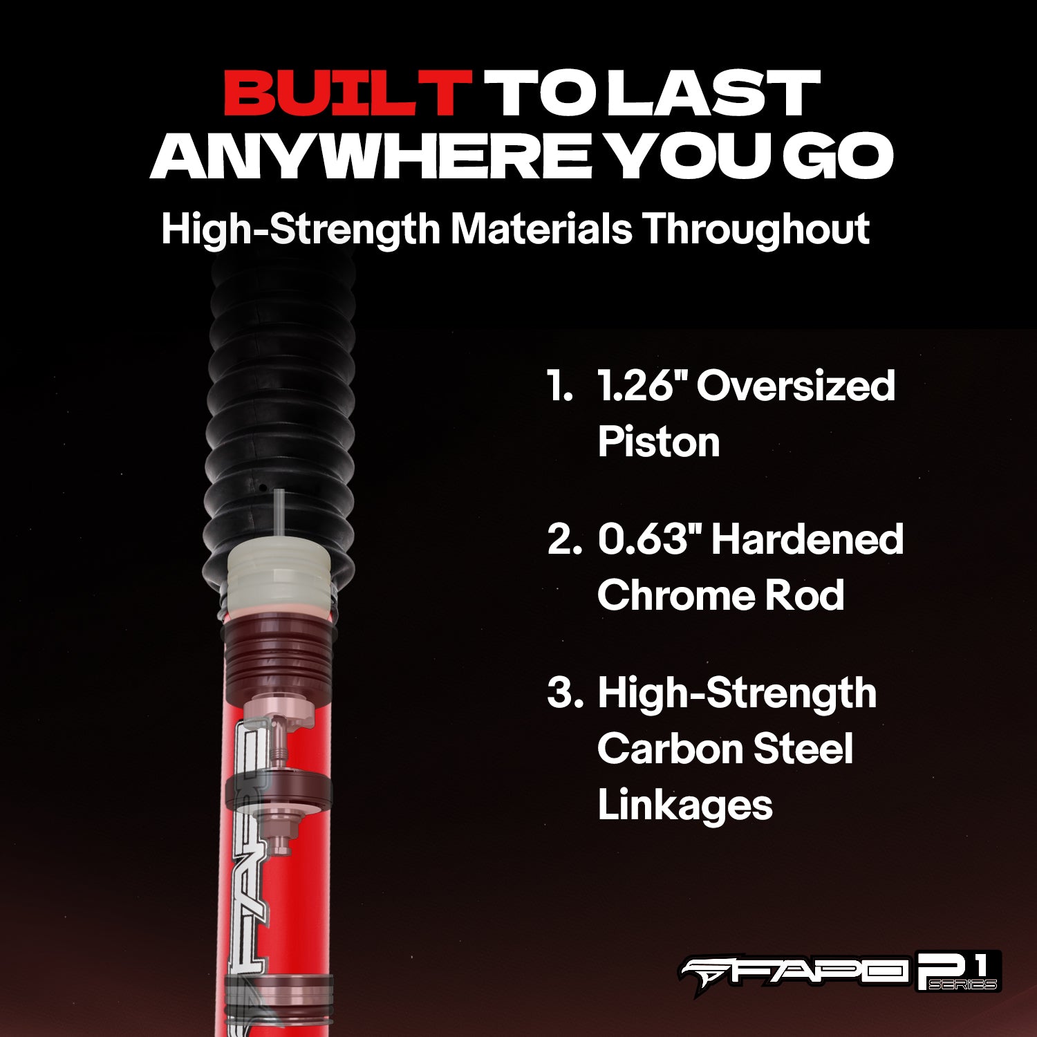 FAPO Rear Off-road Shocks for Chevrolet Silverado 1500 2007-2021 / 1500 Classic 2019 0-4in Lift PA162010