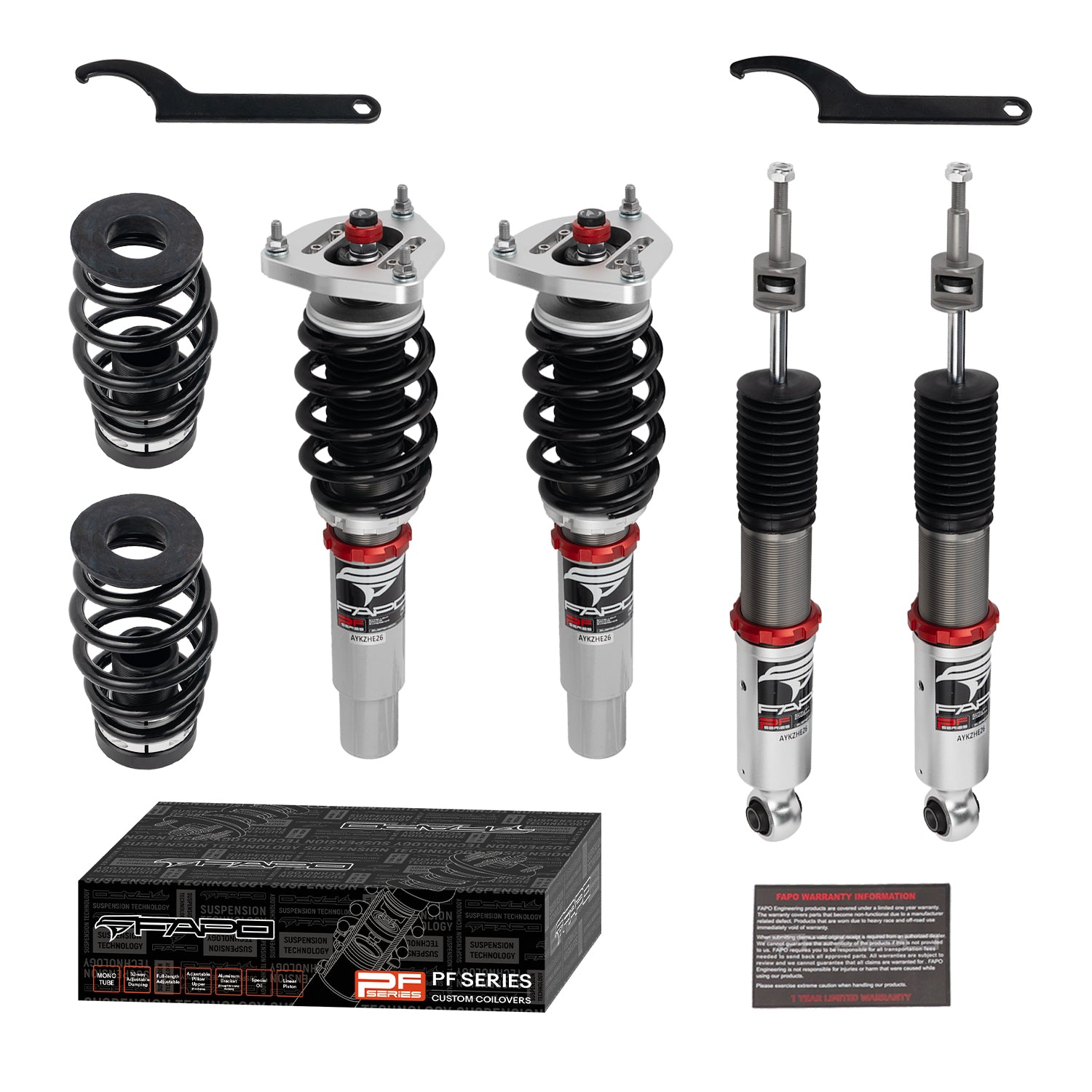 FAPO 32-Level Adjustable Coilovers for Volkswagen Golf 8th Gen MK8/MQB 2020+ & Golf GTI MK7/A7/MQB 2012-2020 PF004830