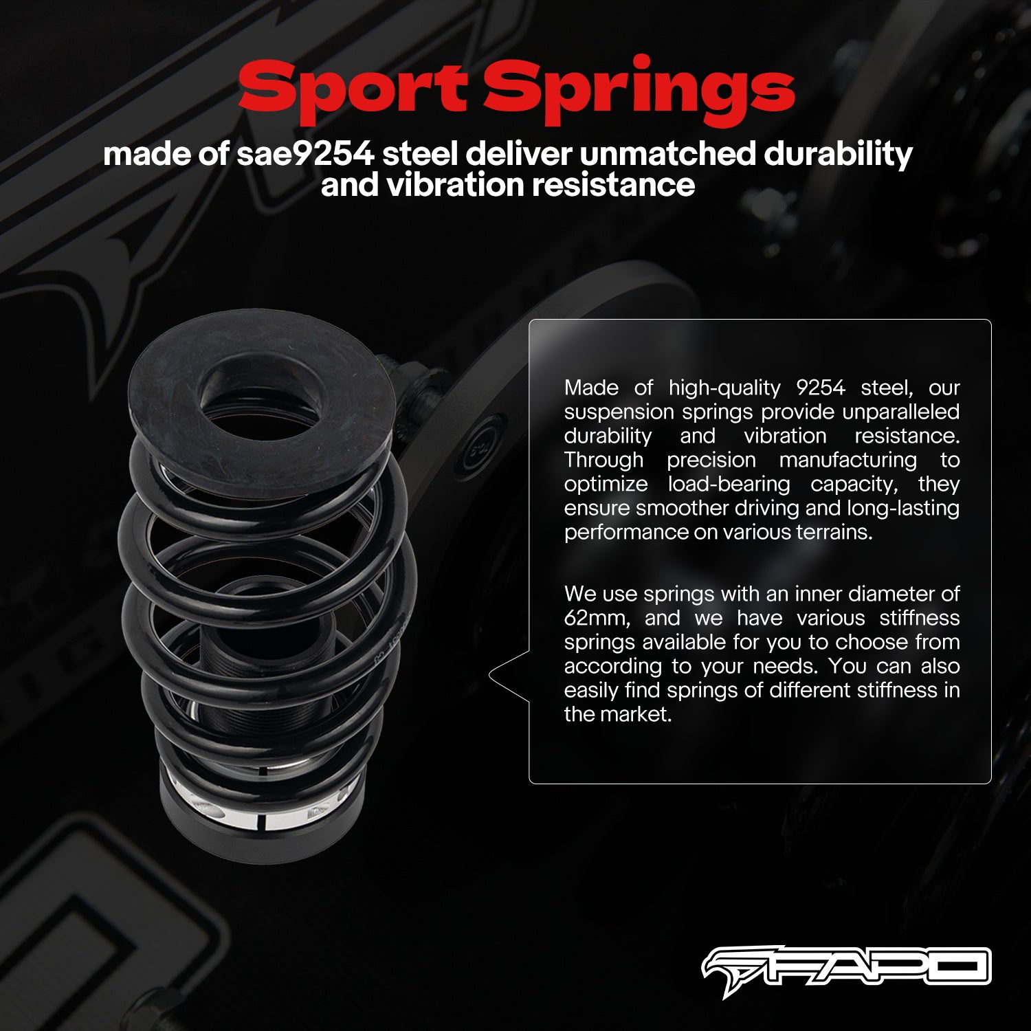 FAPO 32-Level Adjustable Coilovers for Volkswagen Golf 8th Gen MK8/MQB 2020+ & Golf GTI MK7/A7/MQB 2012-2020 PF004830