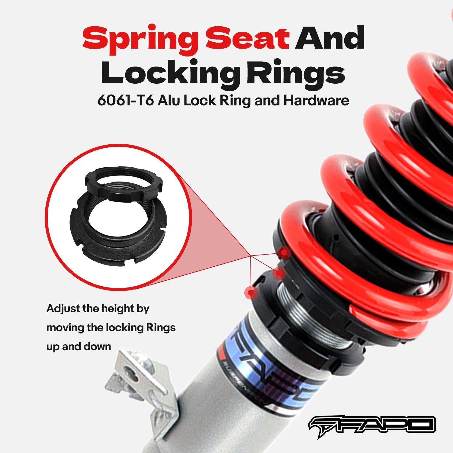 FAPO Coilover Kit for Honda Civic 4th-6th Gen, Civic Del Sol, CR-X 2nd Gen & Acura Integra 2nd-3rd Gen 1987-2001 PS002410