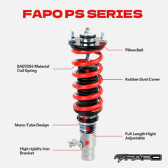 FAPO Coilover Kit for Honda Civic 4th-6th Gen, Civic Del Sol, CR-X 2nd Gen & Acura Integra 2nd-3rd Gen 1987-2001 PS002410